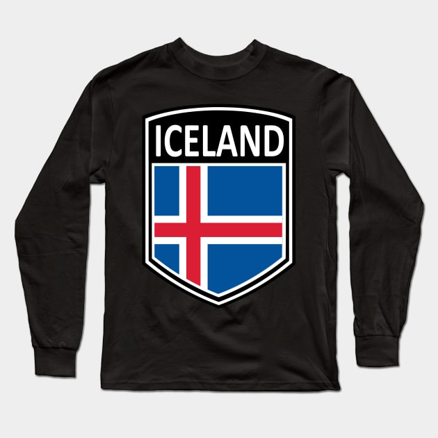 Flag Shield - Iceland Long Sleeve T-Shirt by Taylor'd Designs